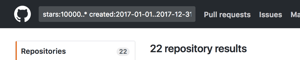 GitHub repositories search